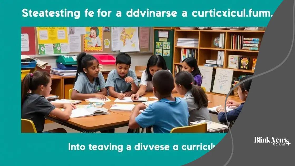 Strategies for developing a diverse curriculum